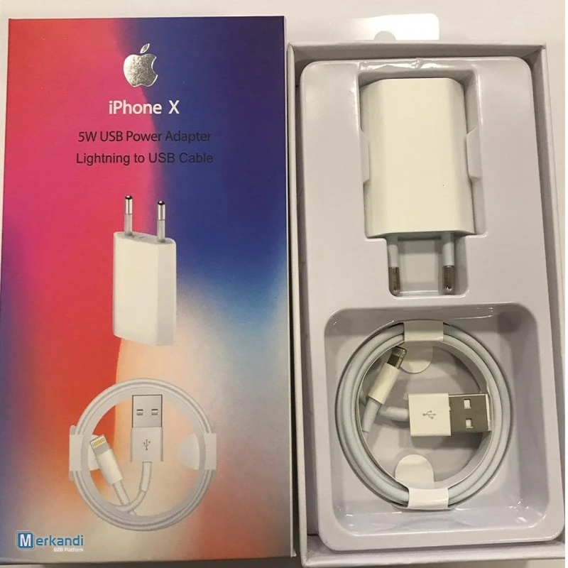 شارژر دیواری مدل iphone x به همراه کابل تبدیل لایتنینگ