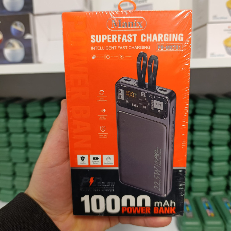 پاوربانک مانیکس مدل PD-MX701 ظرفیت 10000 میلی آمپر فست شارژ