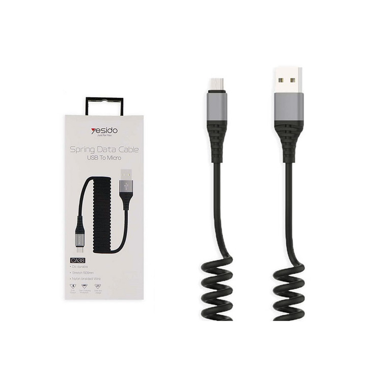 کابل فنری لایتنینگ Yesido CA38 1.5m