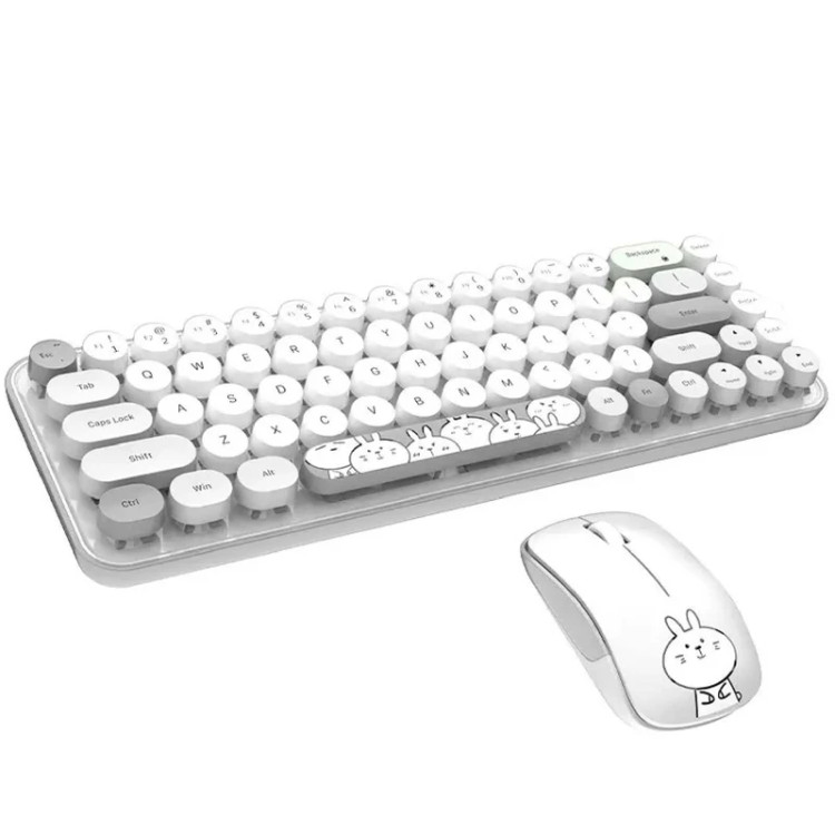 ماوس و کیبورد بی سیم مافی مدل DESKTOP BEAN GRAY