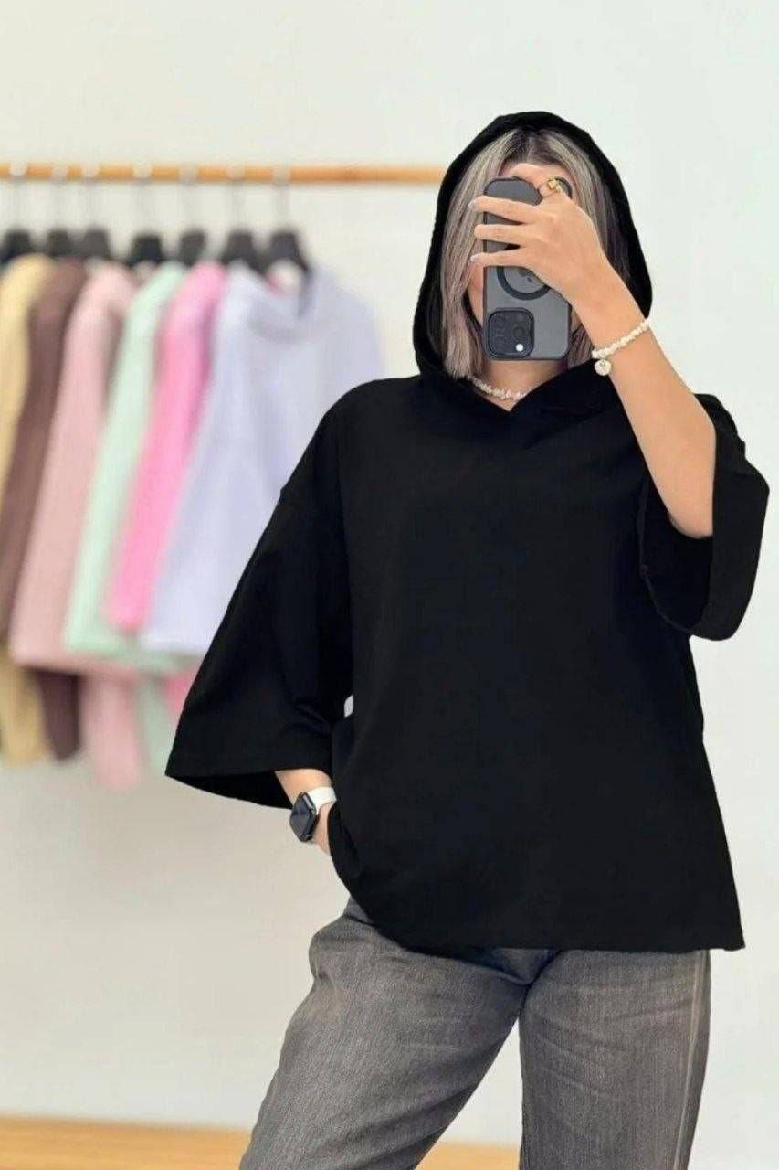 تیشرت باکسی کلاه‌دار