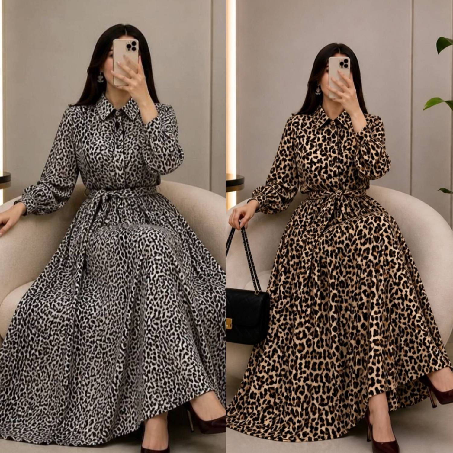 پیراهن بلند پلنگی
