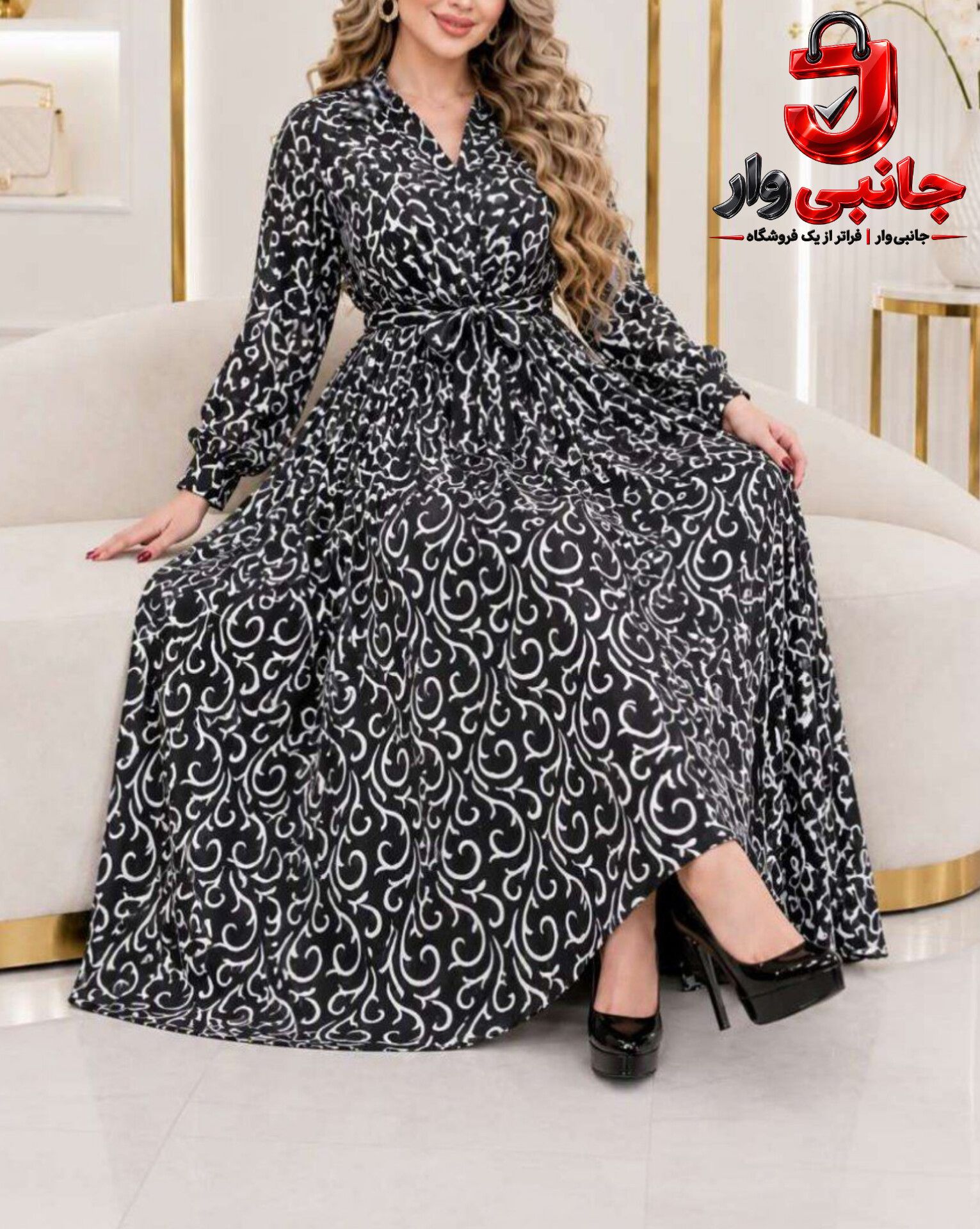 پیراهن حریر لمهدار